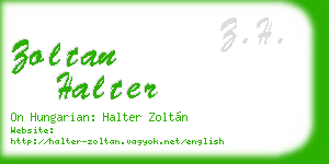 zoltan halter business card